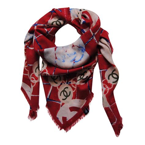 red chanel scarf|chanel scarf cashmere.